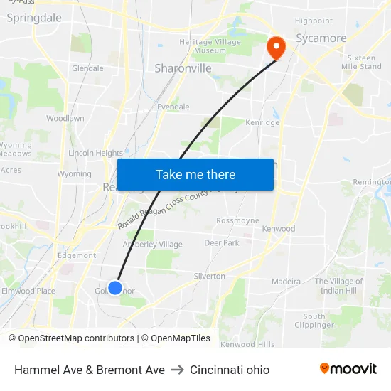 Hammel Ave & Bremont Ave to Cincinnati ohio map