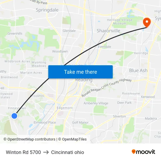 Winton Rd 5700 to Cincinnati ohio map