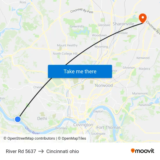 River Rd 5637 to Cincinnati ohio map