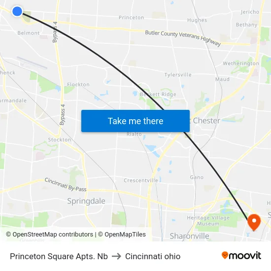 Princeton Square Apts. Nb to Cincinnati ohio map