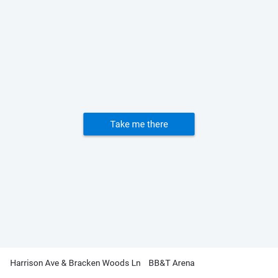 Harrison Ave & Bracken Woods Ln to BB&T Arena map