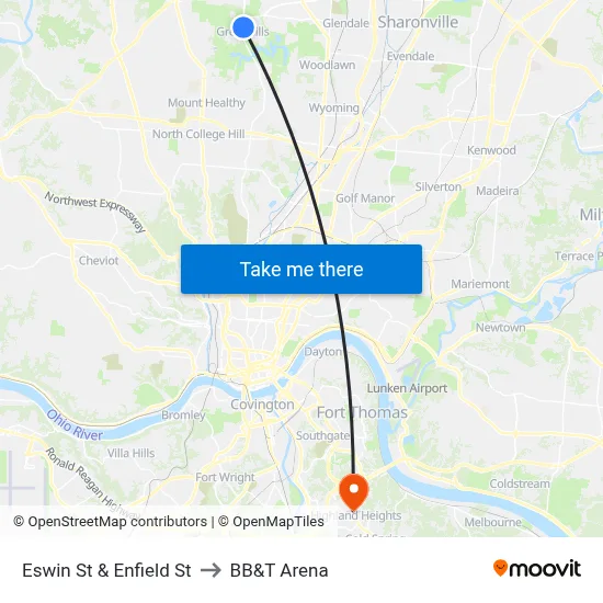 Eswin St & Enfield St to BB&T Arena map