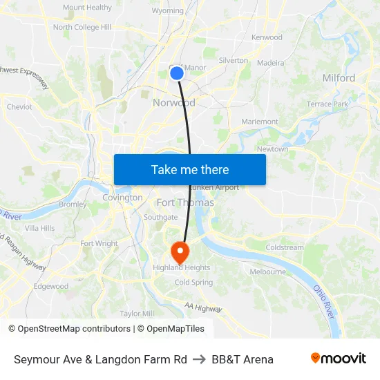 Seymour Ave & Langdon Farm Rd to BB&T Arena map