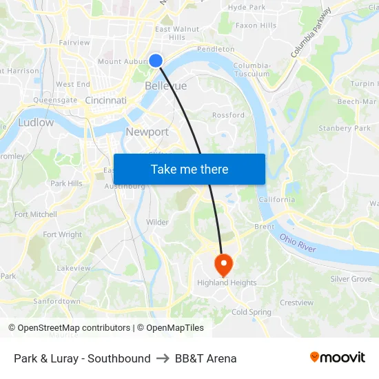 Park & Luray - Southbound to BB&T Arena map