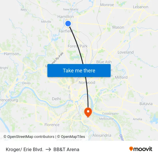 Kroger/ Erie Blvd. to BB&T Arena map