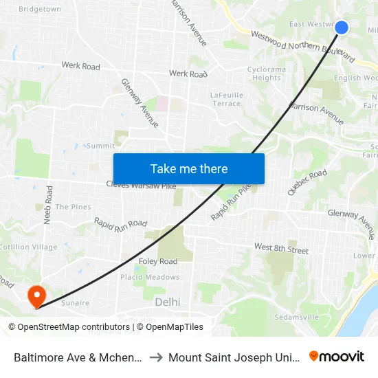 Baltimore Ave & Mchenry Ave to Mount Saint Joseph University map