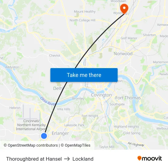 Thoroughbred at Hansel to Lockland map