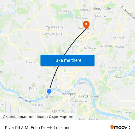 River Rd & Mt Echo Dr to Lockland map