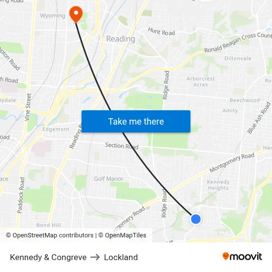 Kennedy & Congreve to Lockland map