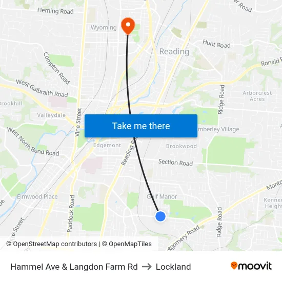 Hammel Ave & Langdon Farm Rd to Lockland map
