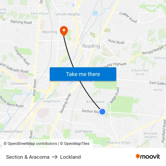 Section & Aracoma to Lockland map