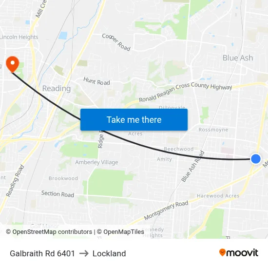 Galbraith Rd 6401 to Lockland map