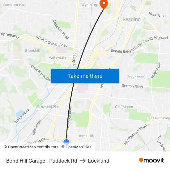 Bond Hill Garage - Paddock Rd to Lockland map