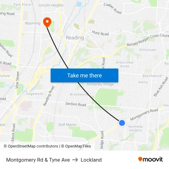 Montgomery Rd & Tyne Ave to Lockland map