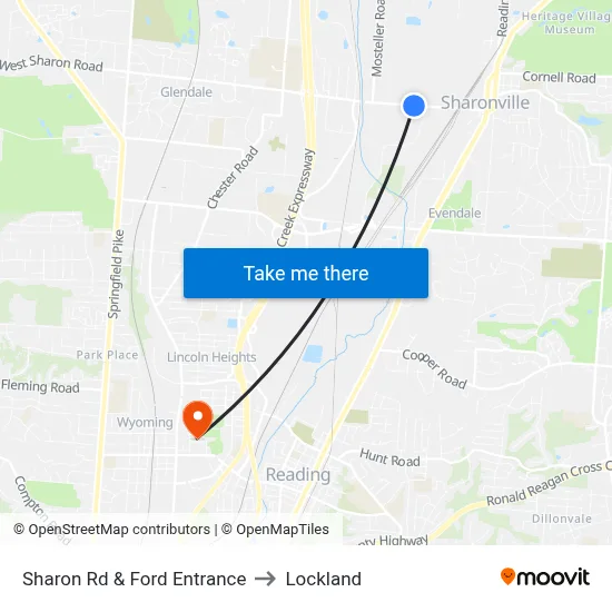 Sharon Rd & Ford Entrance to Lockland map
