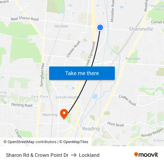 Sharon Rd & Crown Point Dr to Lockland map