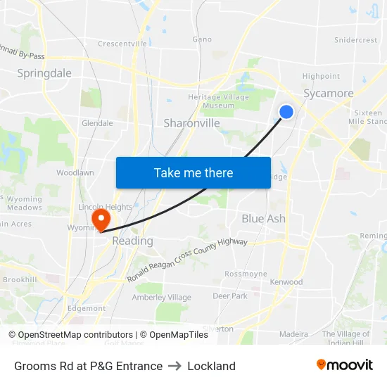 Grooms Rd at P&G Entrance to Lockland map