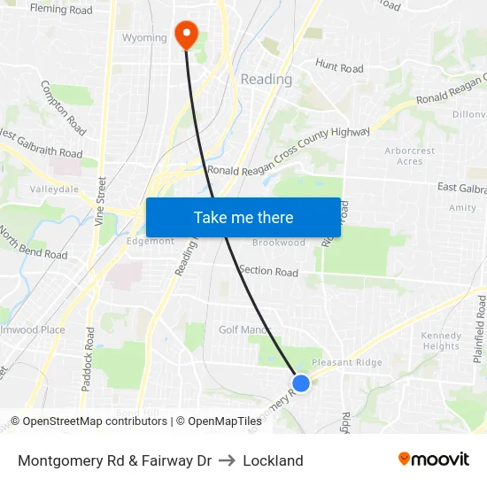 Montgomery Rd & Fairway Dr to Lockland map