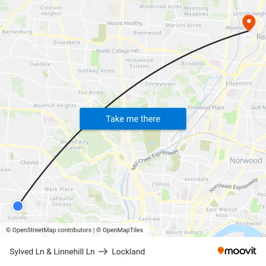 Sylved Ln & Linnehill Ln to Lockland map
