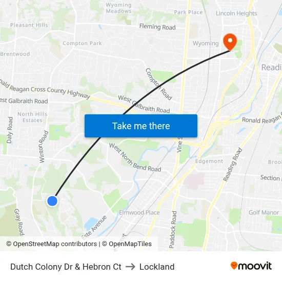 Dutch Colony Dr & Hebron Ct to Lockland map