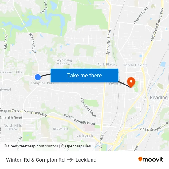 Winton Rd & Compton Rd to Lockland map