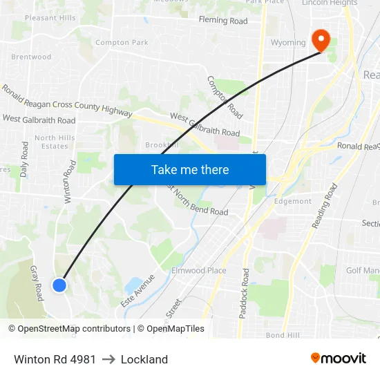Winton Rd 4981 to Lockland map
