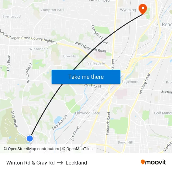 Winton Rd & Gray Rd to Lockland map