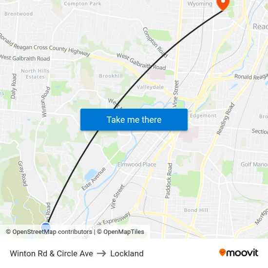 Winton Rd & Circle Ave to Lockland map