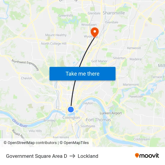 Government Square Area D to Lockland map