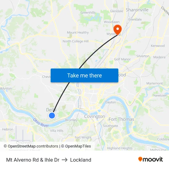 Mt Alverno Rd & Ihle Dr to Lockland map