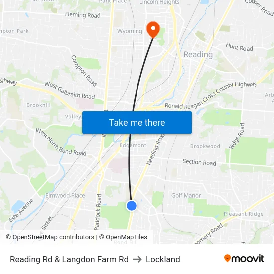 Reading Rd & Langdon Farm Rd to Lockland map