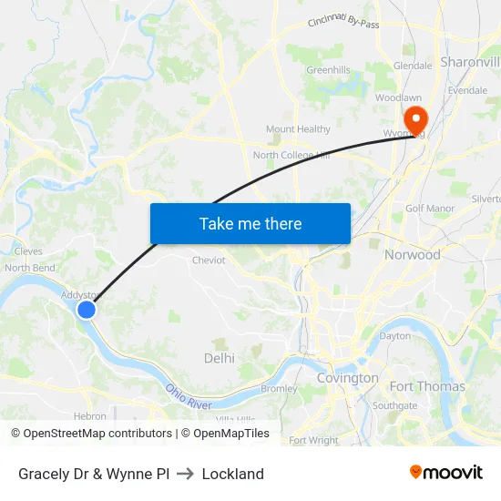 Gracely Dr & Wynne Pl to Lockland map