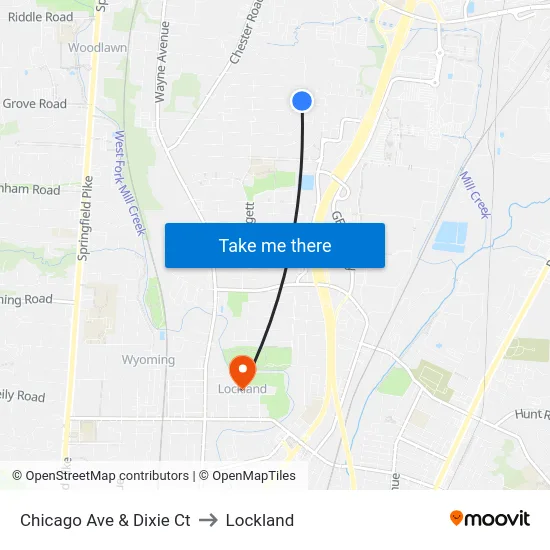 Chicago Ave & Dixie Ct to Lockland map