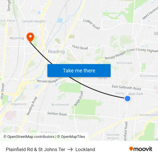 Plainfield Rd & St Johns Ter to Lockland map