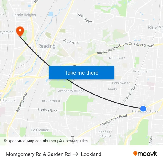 Montgomery Rd & Garden Rd to Lockland map
