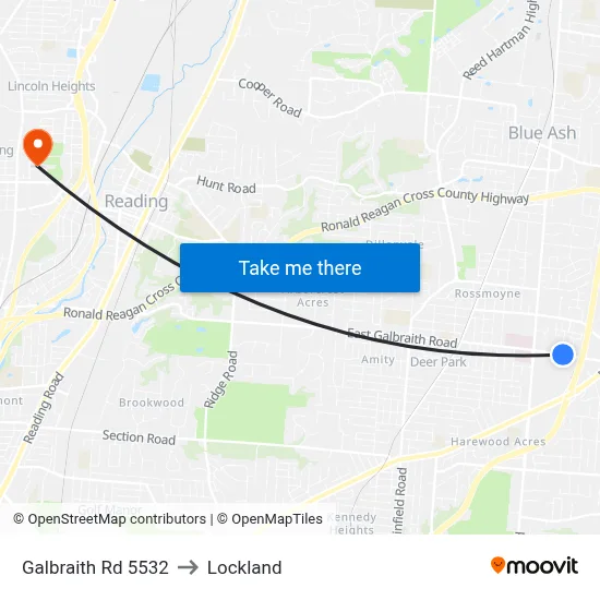 Galbraith Rd 5532 to Lockland map
