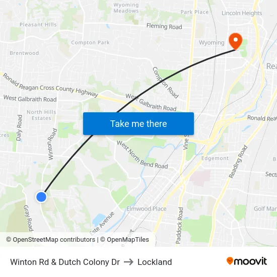 Winton Rd & Dutch Colony Dr to Lockland map