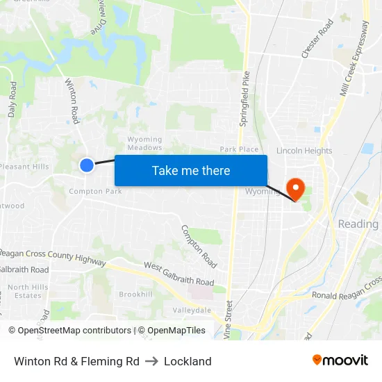 Winton Rd & Fleming Rd to Lockland map
