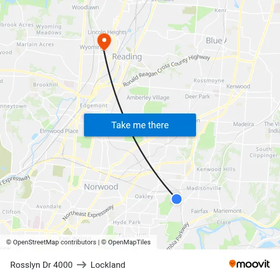 Rosslyn Dr 4000 to Lockland map
