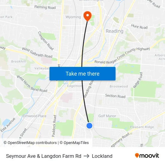 Seymour Ave & Langdon Farm Rd to Lockland map