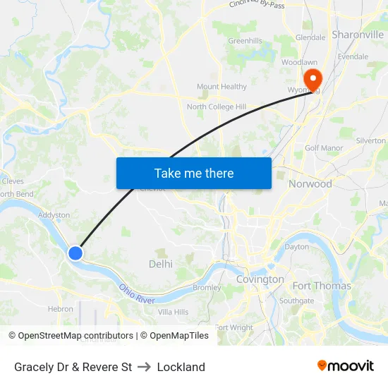 Gracely Dr & Revere St to Lockland map