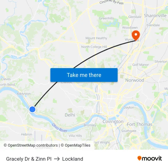 Gracely Dr & Zinn Pl to Lockland map