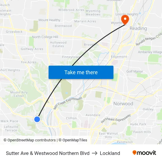 Sutter Ave & Westwood Northern Blvd to Lockland map