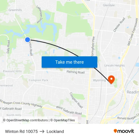 Winton Rd 10075 to Lockland map