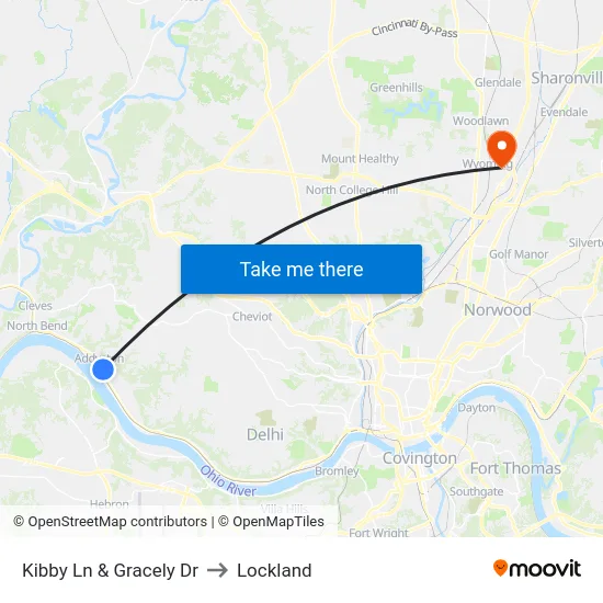 Kibby Ln & Gracely Dr to Lockland map