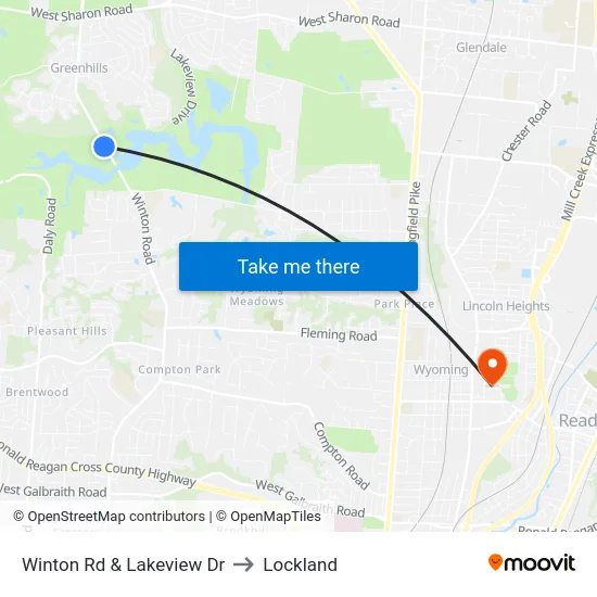 Winton Rd & Lakeview Dr to Lockland map
