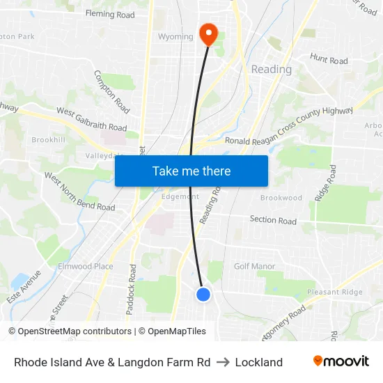 Rhode Island Ave & Langdon Farm Rd to Lockland map