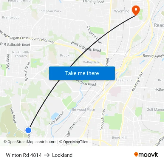 Winton Rd 4814 to Lockland map