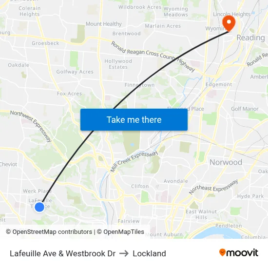 Lafeuille Ave & Westbrook Dr to Lockland map