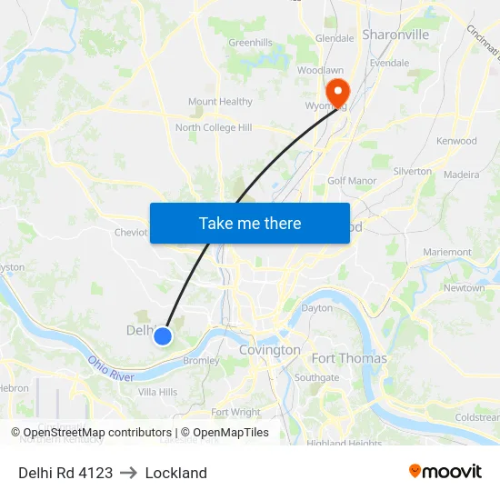 Delhi Rd 4123 to Lockland map